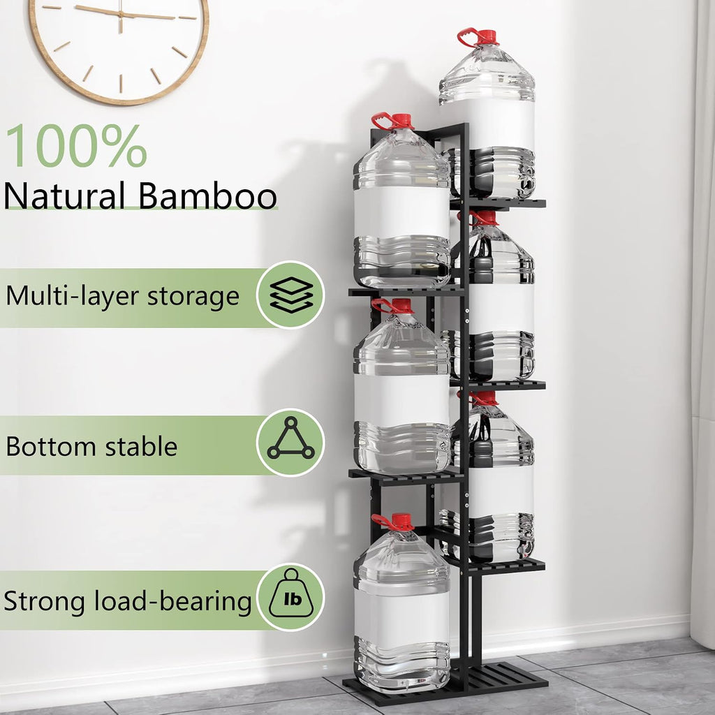Laiensia Bamboo Plant Stand Rack 6 Tier,Multiple Stand Holder Shelf Rack, Indoor&Outdoor Planter Display Shelves for