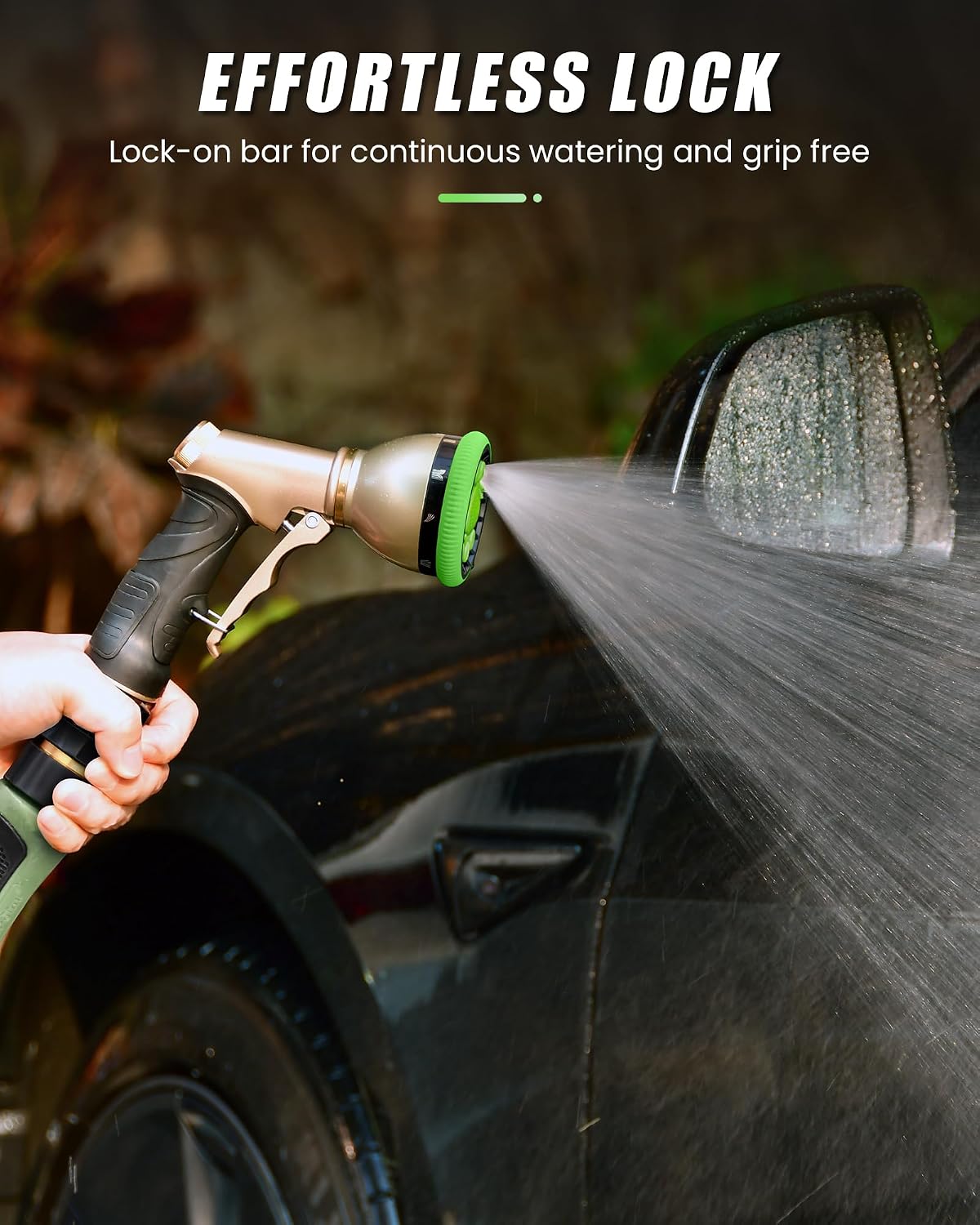 RAINPOINT Garden Hose Nozzle, Metal Hose Sprayer Nozzle With 9 Adjustable Spray Patterns, Heavy Duty Hose Sprayer for