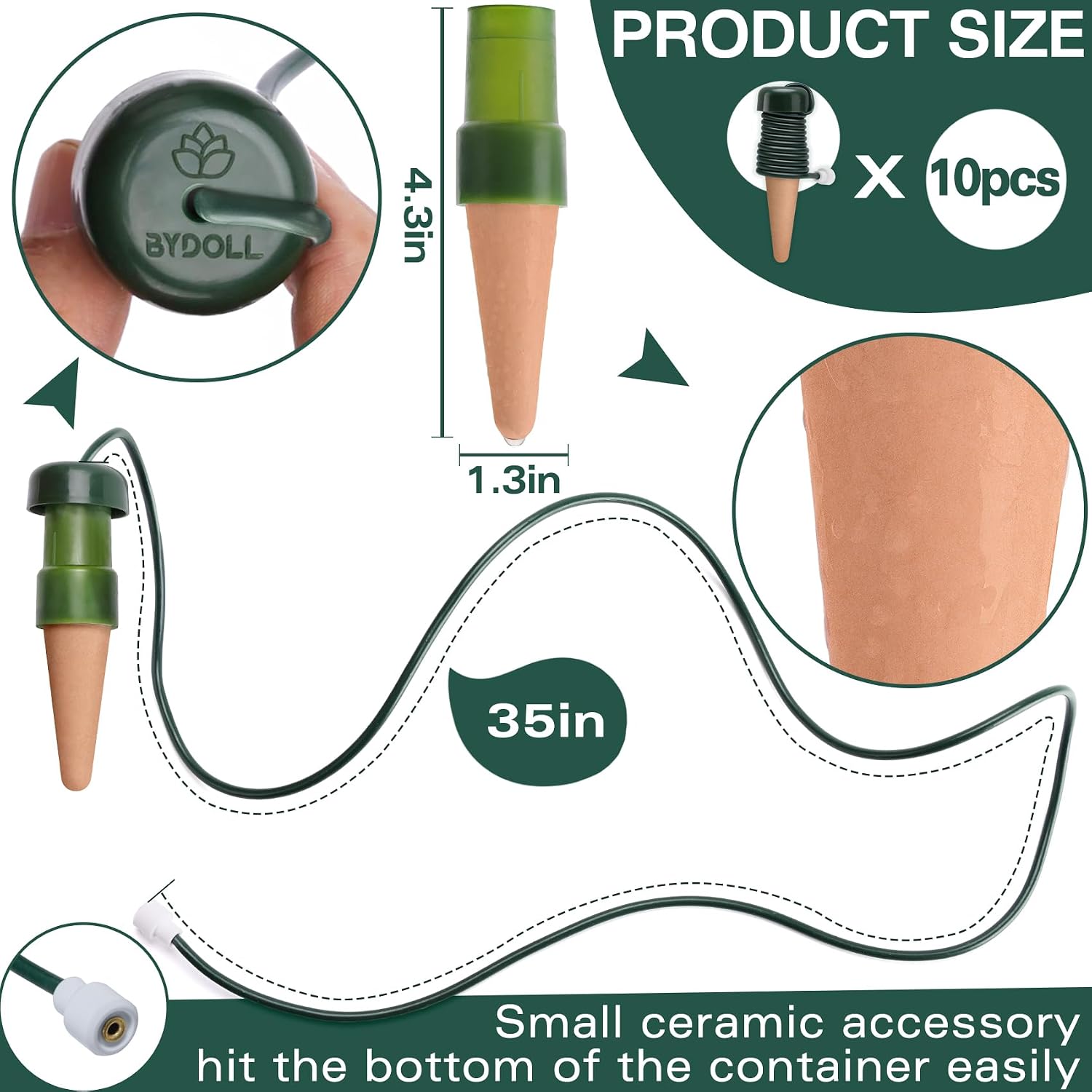 BYDOLL Plant Self-Watering Stakes Automatic Dripper Watering Terracotta Spikes for Indoor Outdoor Plant,Watering Insert