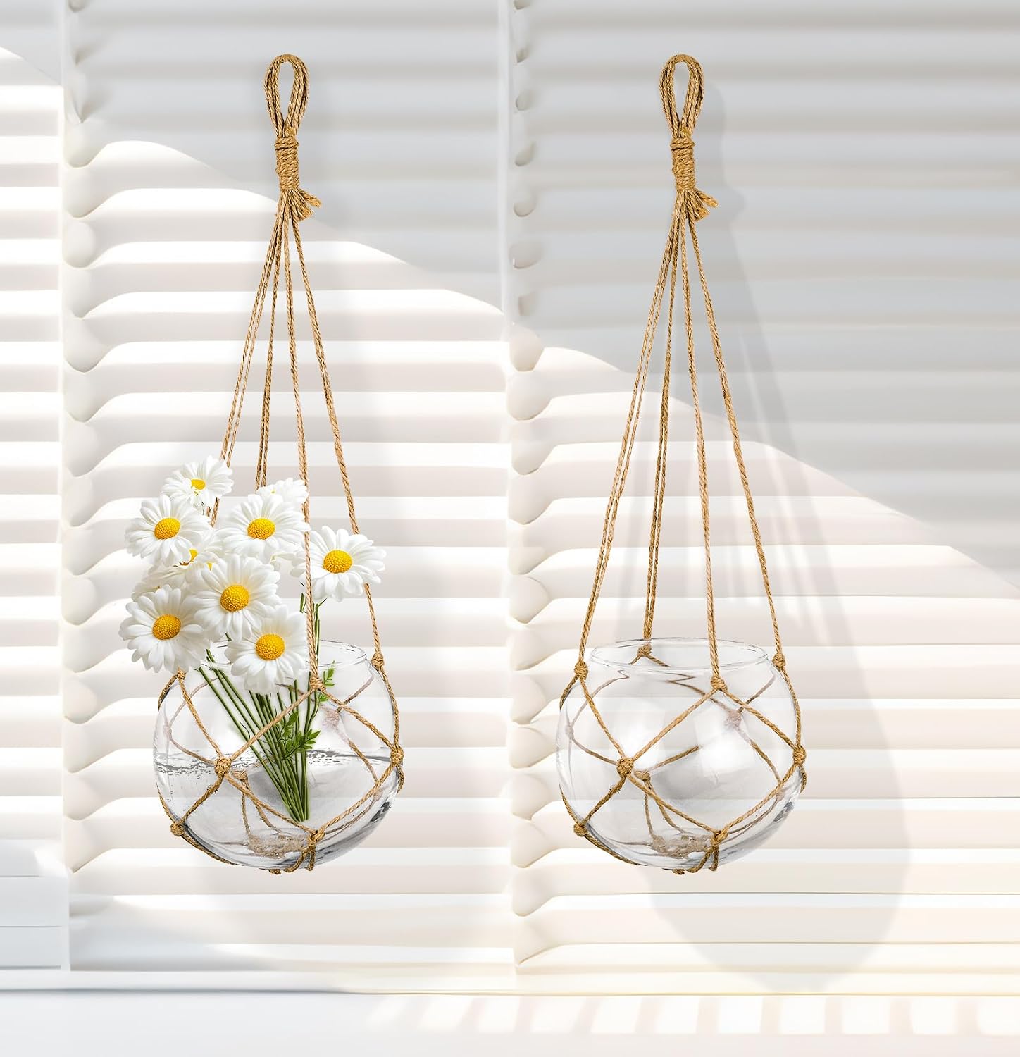 SAILINGSTORY Hanging Glass Plant Terrarium 5" Clear Set of 2 Pack | Glass Planter, Propagation Stations, Flower Vase