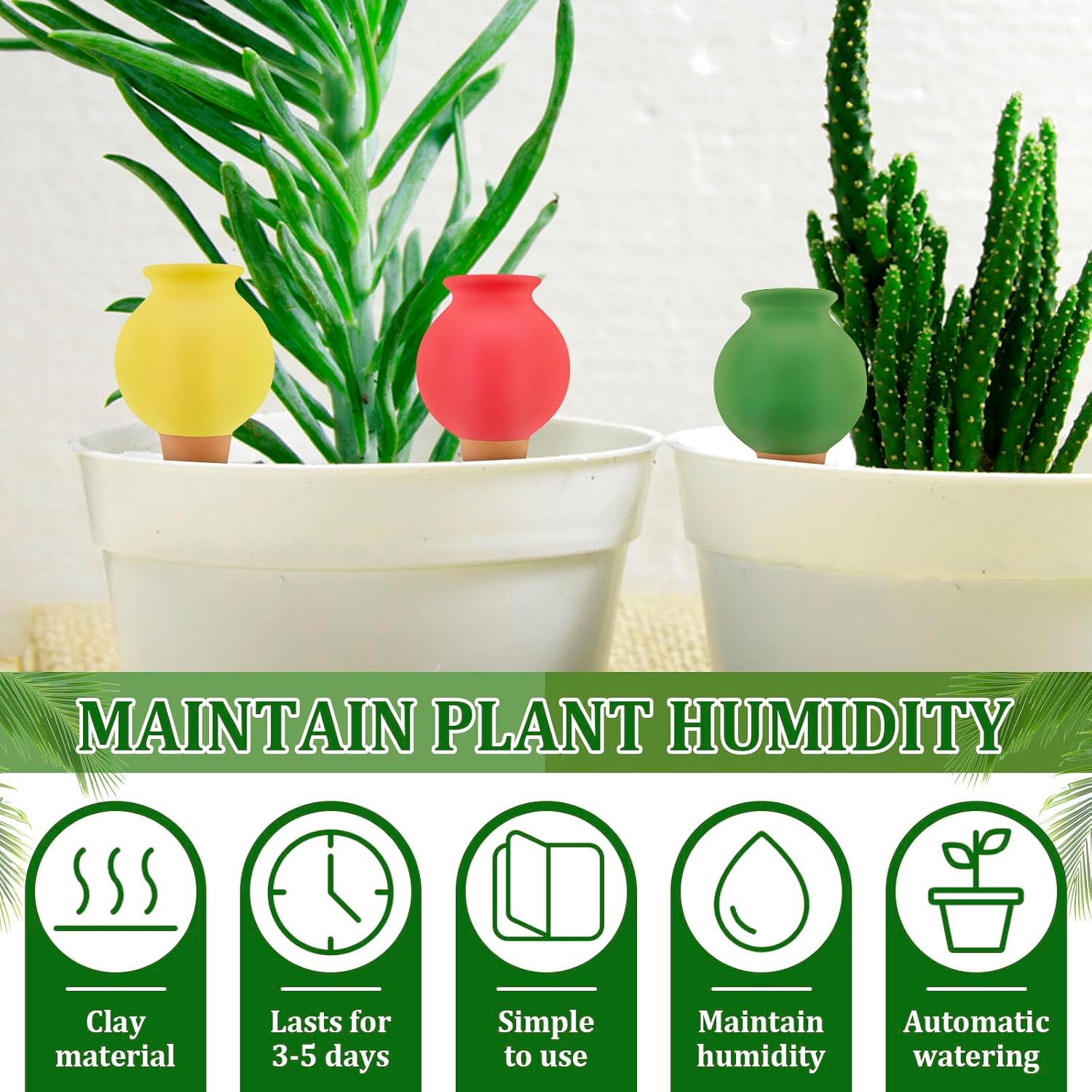 8PCS Terracotta Watering Spikes, Self Watering Planter Insert Irrigation Dripper, Automatic Watering Devices, Watering