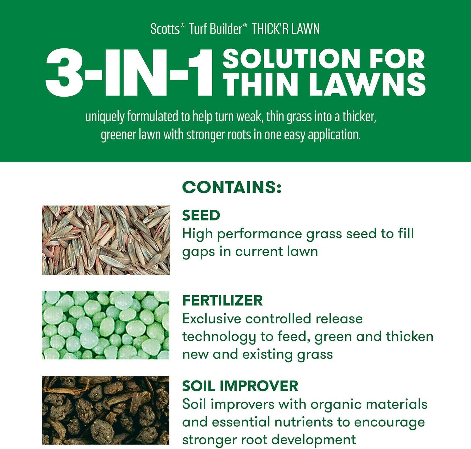 Scotts Turf Builder Thick'R Lawn Tall Fescue Mix, 12 lbs. (2-Pack) | Combination Seed, Fertilizer and Soil Improver