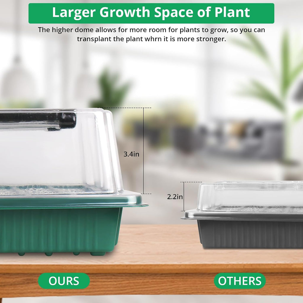 Sondiko Seed Starter Tray with Grow Light, 80 Cells Starter Kit | Seedling Tray Kit with Humidity Dome, Adjustable