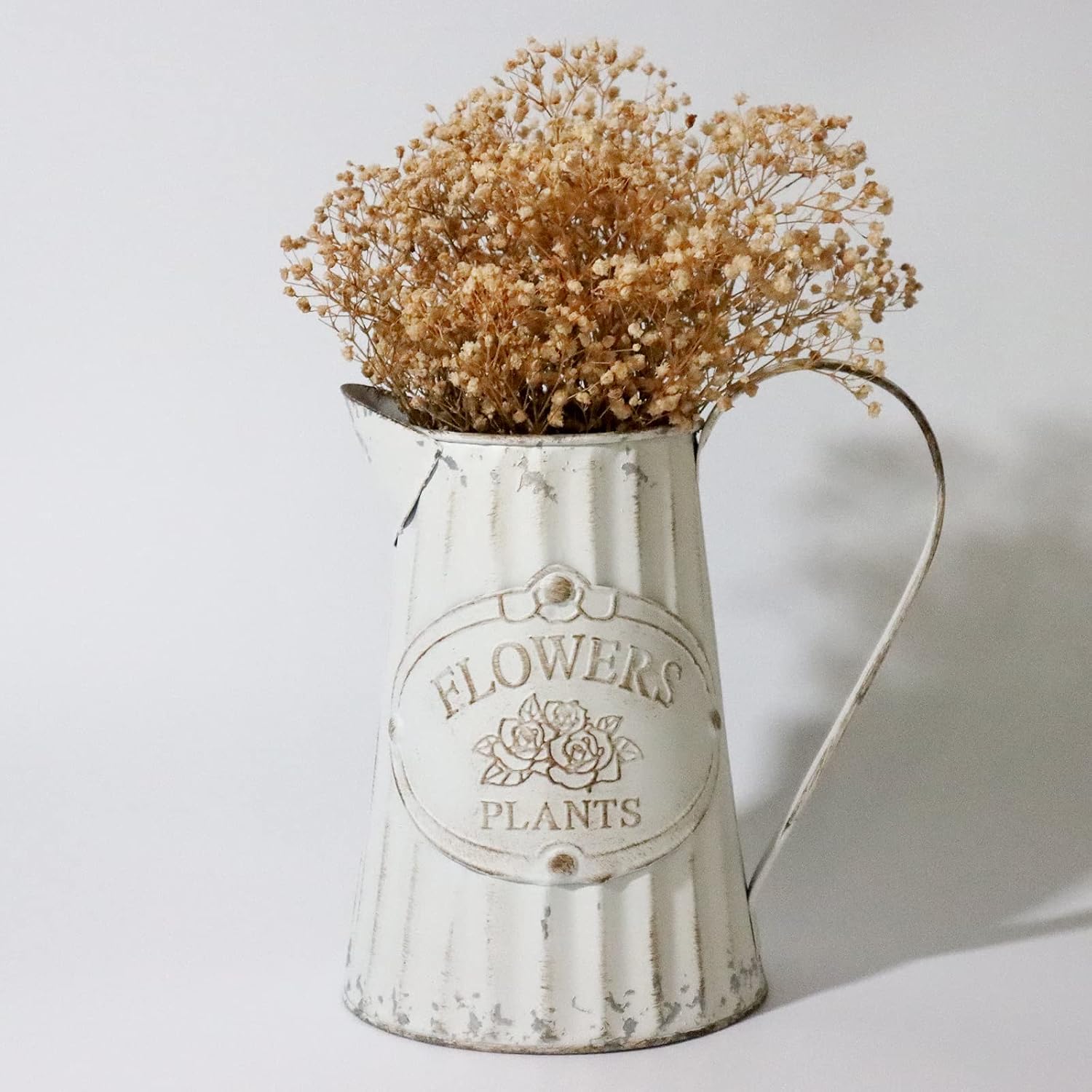 Galvanized Pitcher Antique Watering Can Retro Jug Metal Vase Rustic Vintage Primitive Pitcher Farmhouse Country Plant