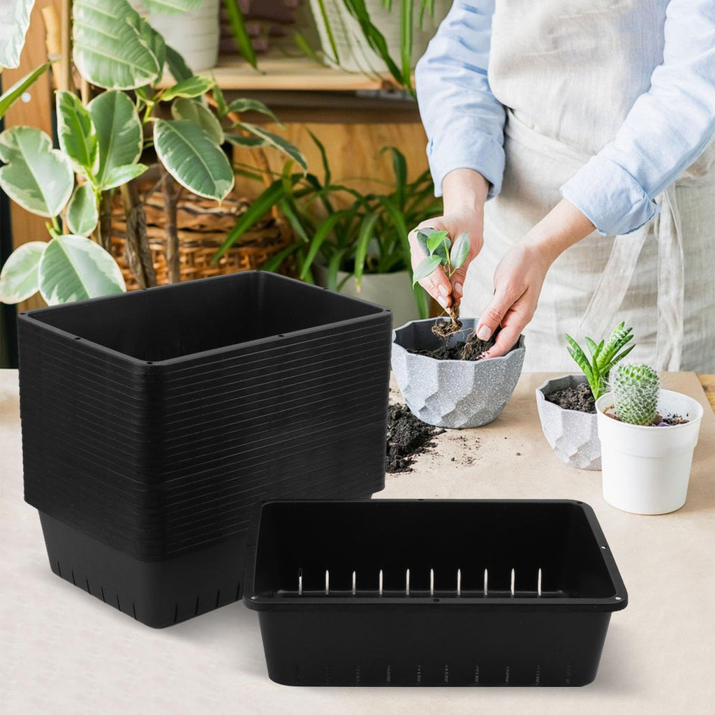 25 Pack Seed Starter Trays 10 x 7 inches Microgreens Growing Trays with Mesh Bottom for Germination, Hydroponic &