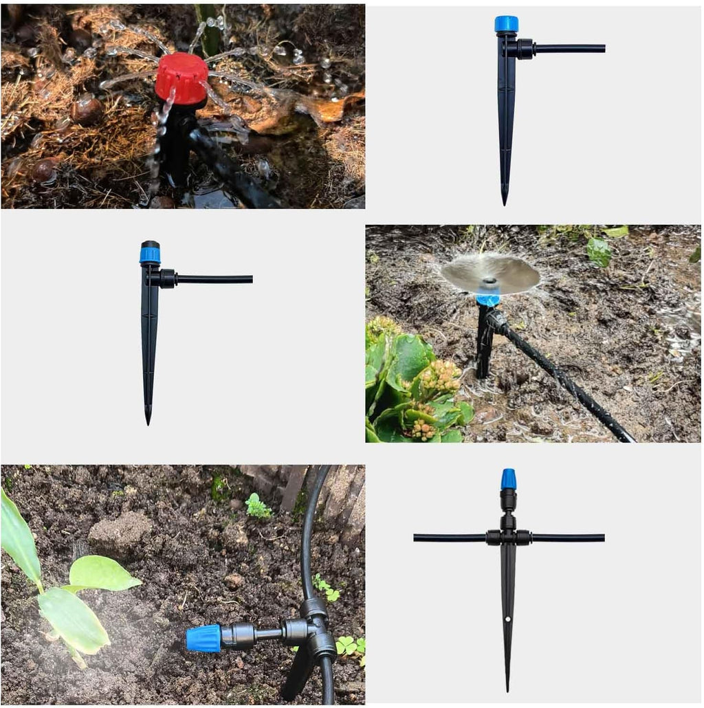 Drip Irrigation Kit for Garden,Main ID 1/2inch 16.5Ft and 1/4inch 96Ft Water Hose, Watering System Sufficient Water