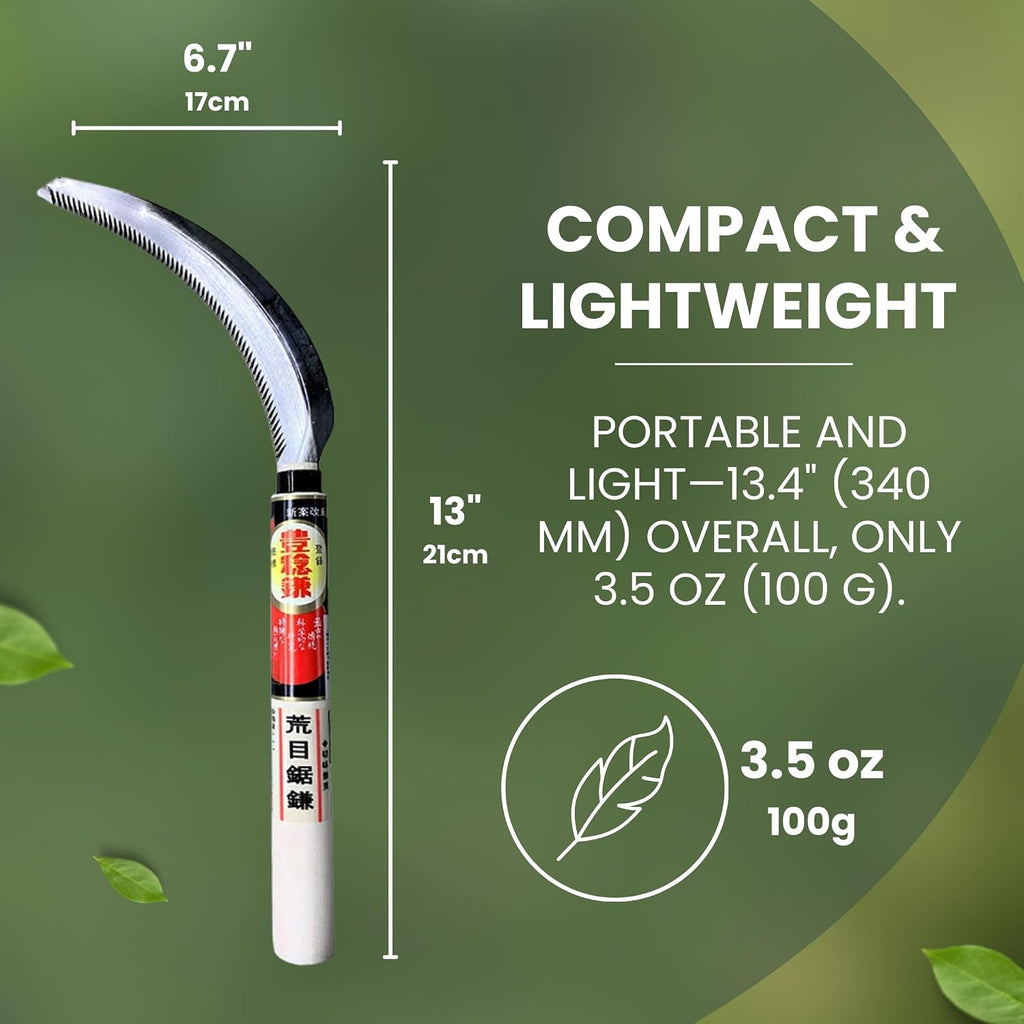 Hounen Miyawaki Nejiri Kama Weeder – Japanese Weeding Sickle, Twisted Stainless Steel, 4.7 in (12 cm) Blade, 13 in (33