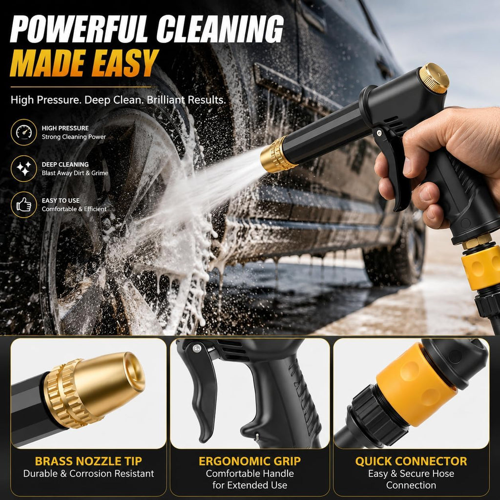 High Pressure Hose Nozzle, 2026 Upgraded Heavy Duty Water Spray Gun with 5 Adjustable Spray Modes, Metal Garden Hose