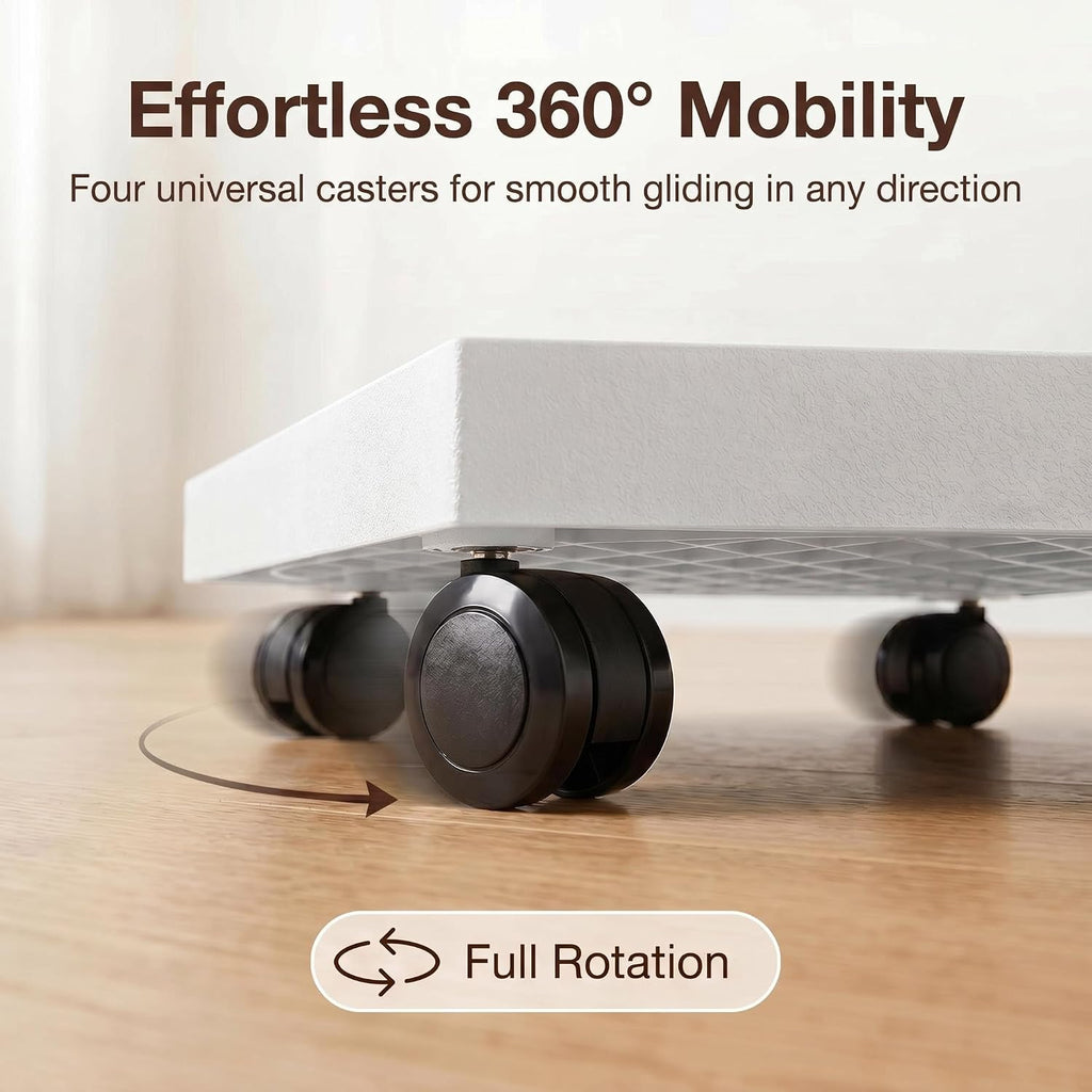 15.3 Inch Square Rolling Plant Caddy Saucer with Wheels, Heavy Duty Wheeled Planter Stand for Potted Plant, Coaster