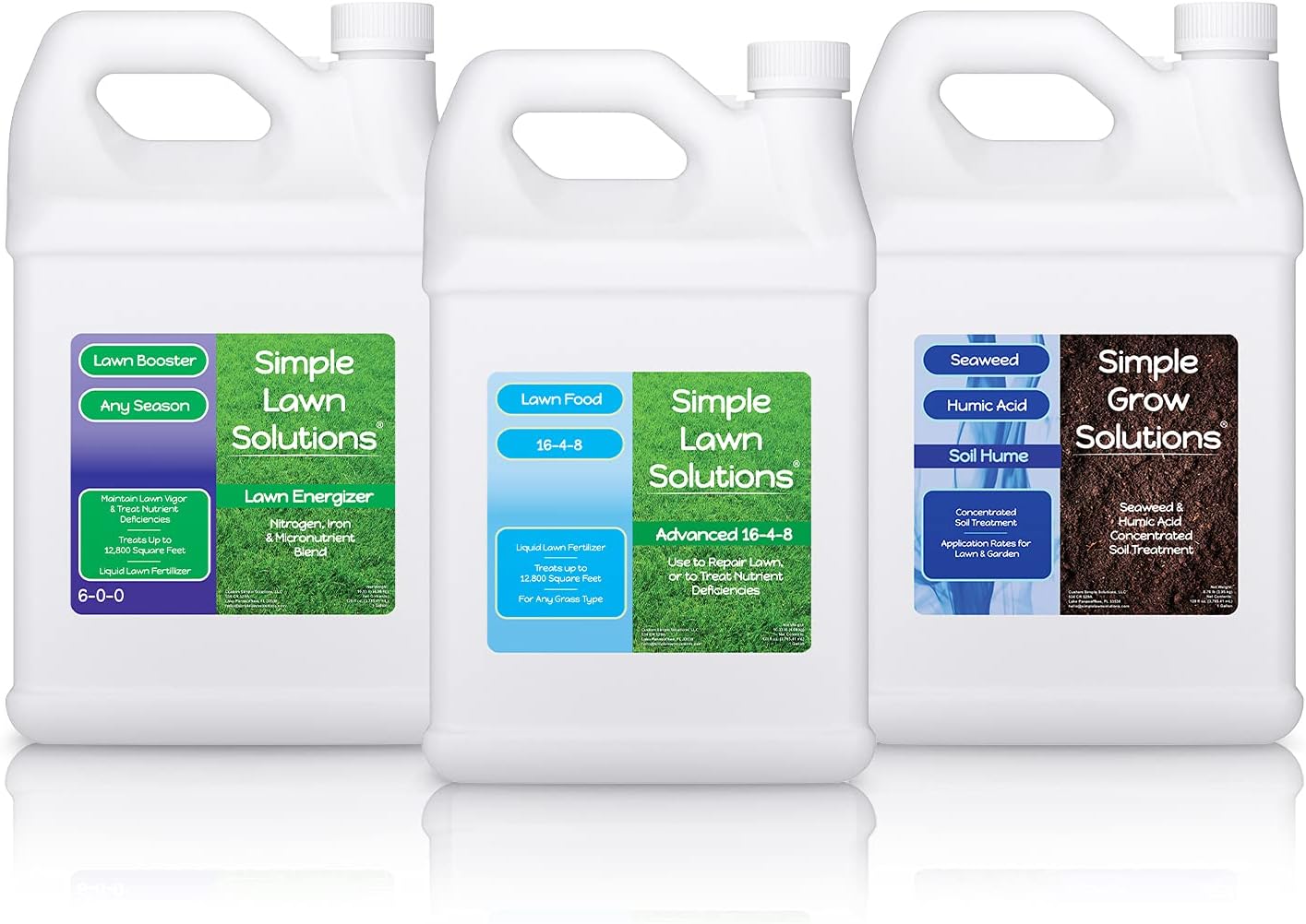 Simple Lawn Solutions - Ryan Knorr - Gallon Bundle- Lawn Essentials Bundle Box - 3 x 1 Gallon Set - Lawn Food 16-4-8