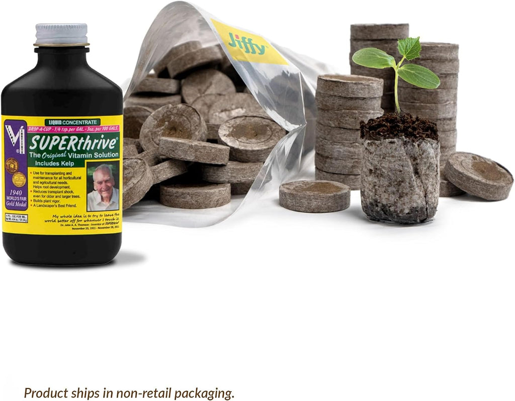 100 Count- Jiffy 36 MM Peat Soil Pellets Seeds Starting Plugs: Indoor Seed Starter- Start Planting Indoors for