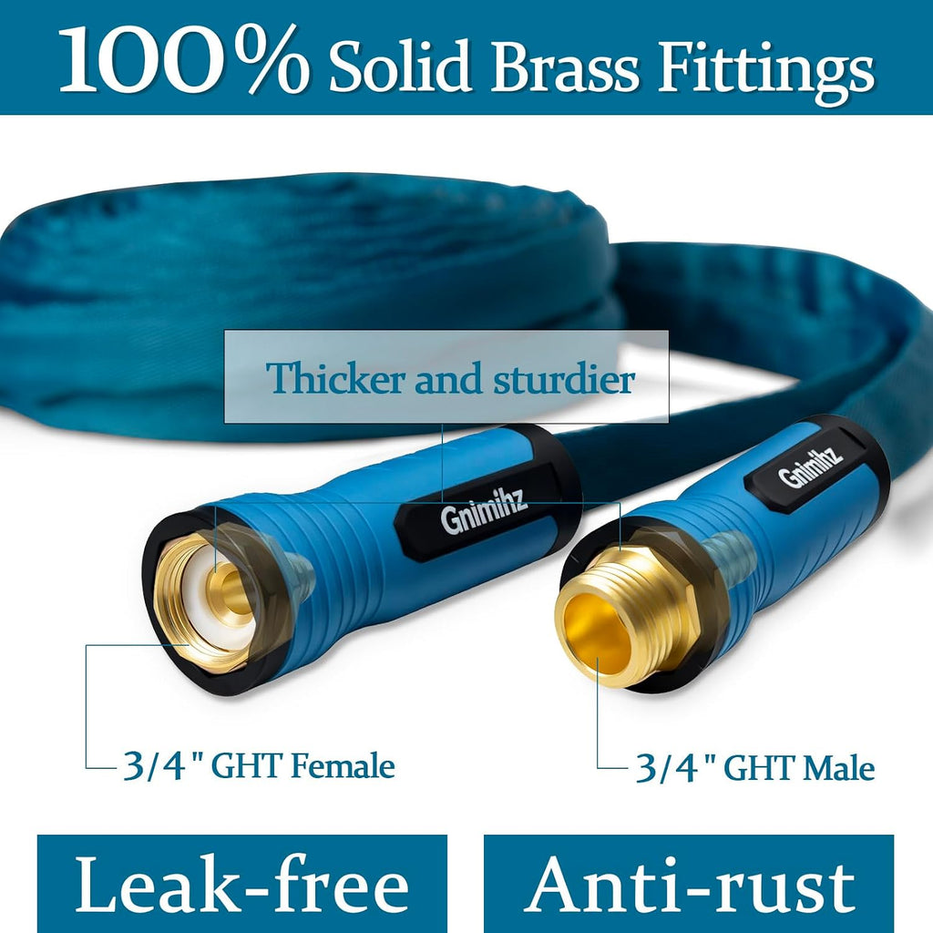 Garden Hose 50 ft, Made of TPE (BetterThan PVC/Hybrid Polymer), Lightweight yet Durable Water Hose with Ergonomic Grip