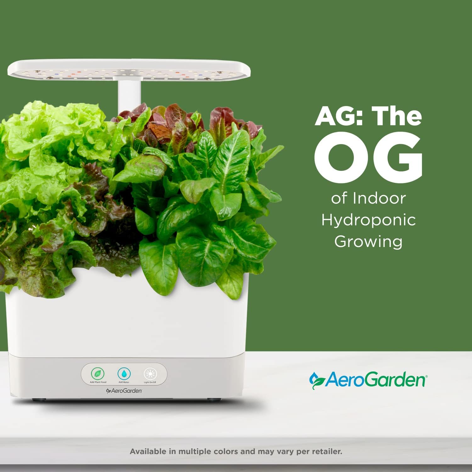AeroGarden Harvest Indoor Garden Hydroponic System with LED Grow Light and Herb Kit, Holds up to 6 Pods, White