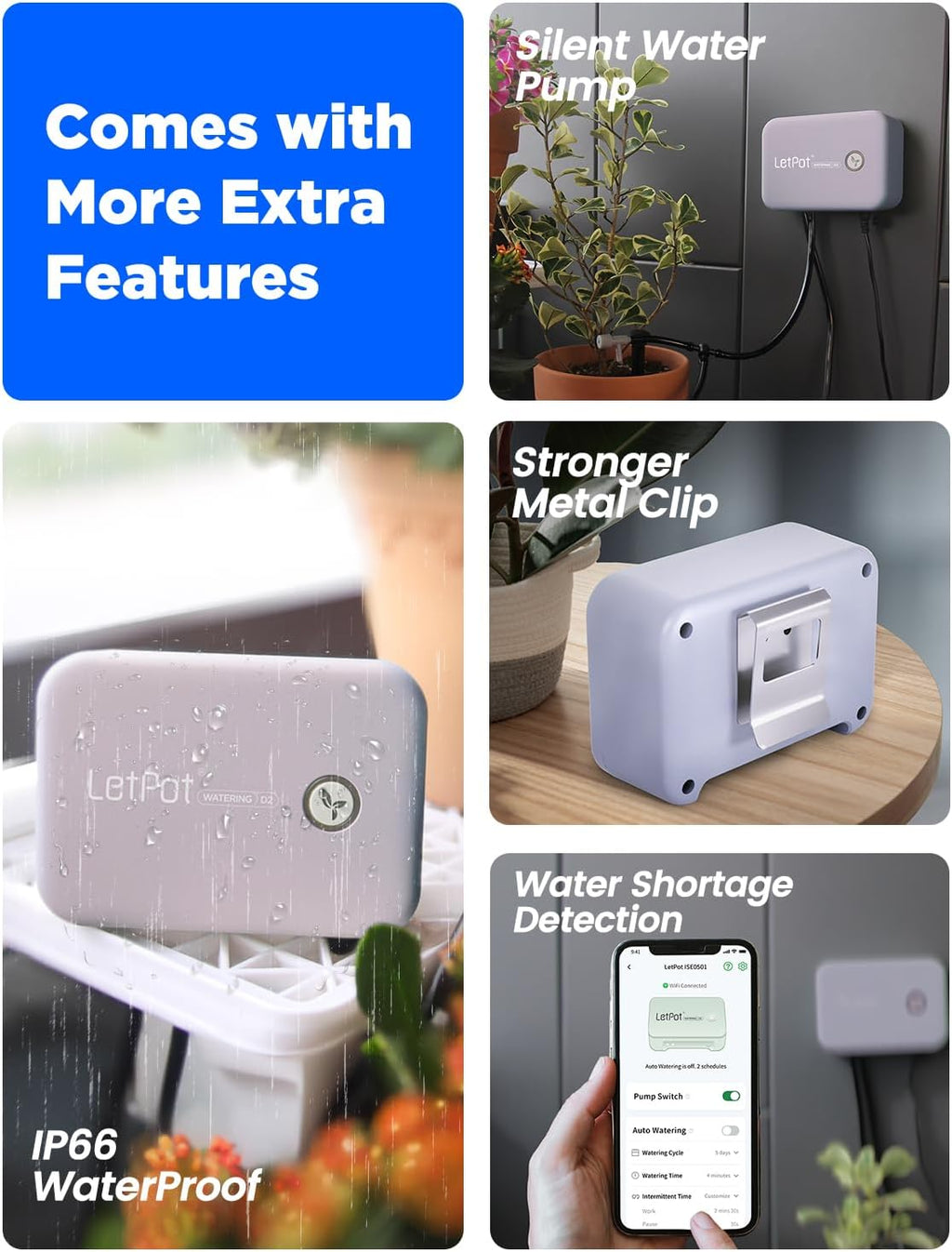 LetPot Automatic Watering System Plant Watering Devices Drip Irrigation Kit | Wi-Fi & App Control, Water-Shortage