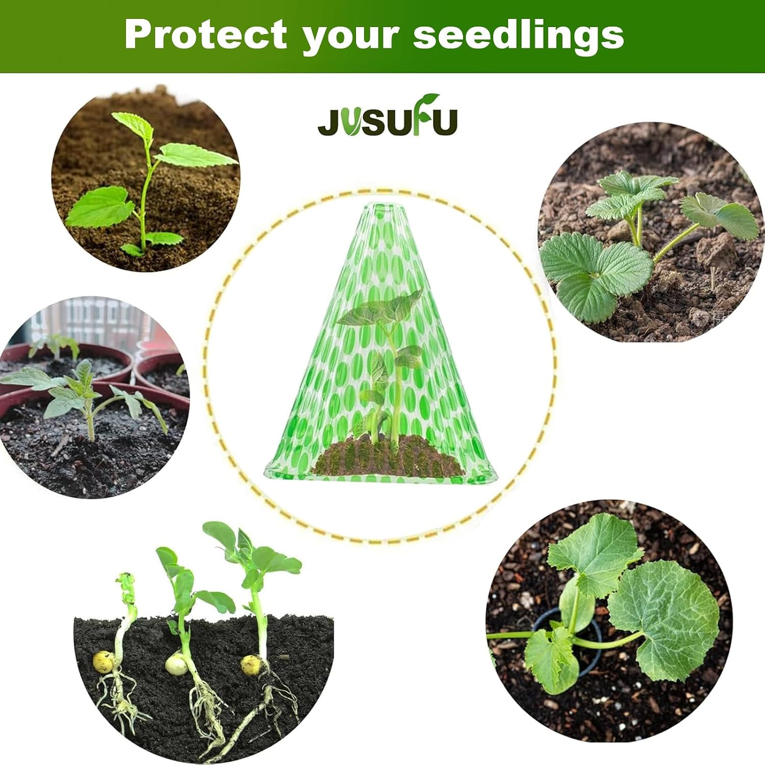 Garden Cloches for Plants, 20 Pack Plant Covers | Reusable Plant Bell Cover Protects Plants from Birds, Frost,Snails