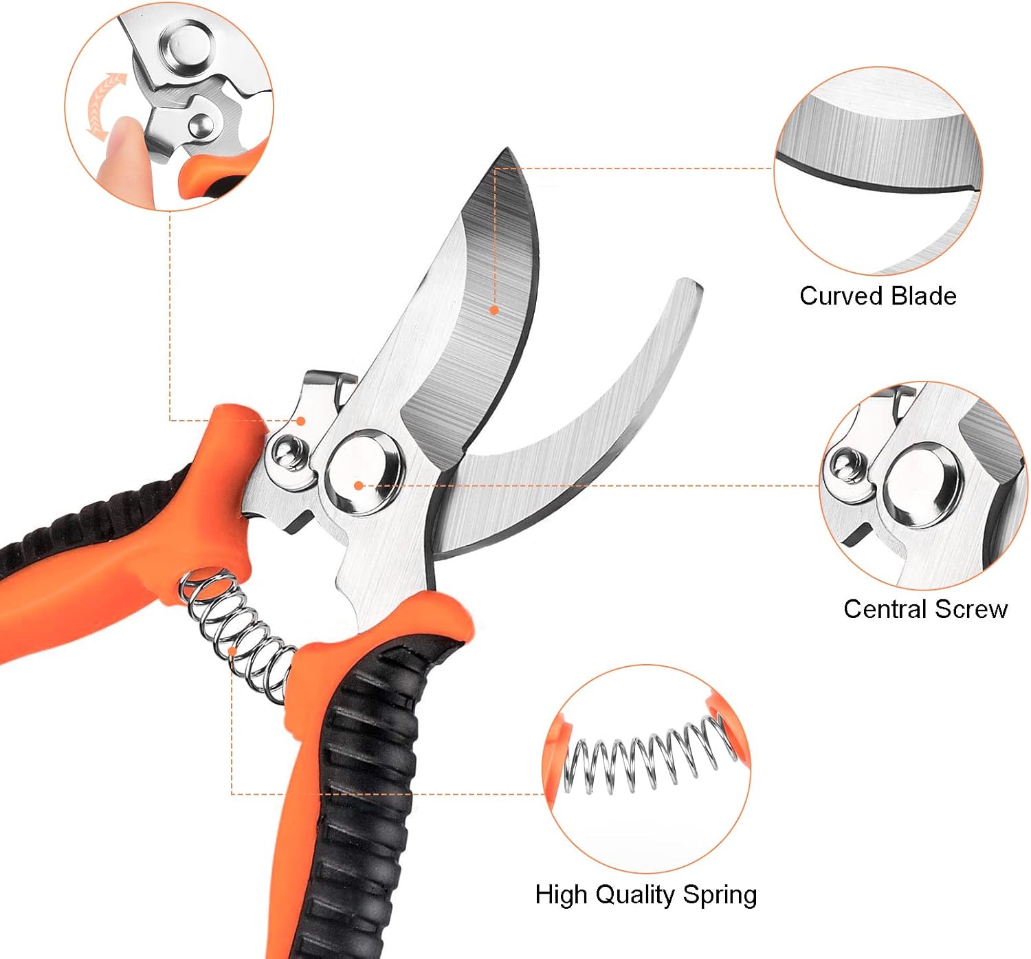 Upgrage Garden Grafting Tools, 2 in 1 Garden Pruning Tools Including Grafting Knife, Pruning Shears, Replacement Blades