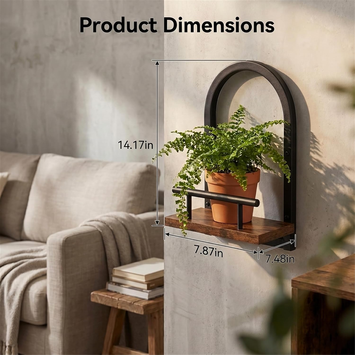 Amaoot Floating Shelves Set for 2, Wall Plant Holder Shelf, Wall Planters | Wall Planters for Indoor Plants, Hanging