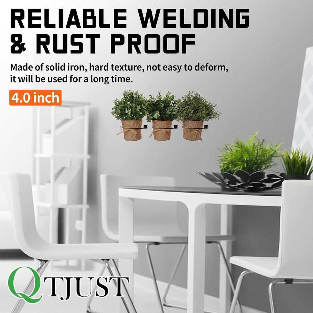 20Pack Black 4In Wall Mount Metal Flower Pot Rings Heavy Duty Plant Bracket | Sturdy rustproof metal planter ring