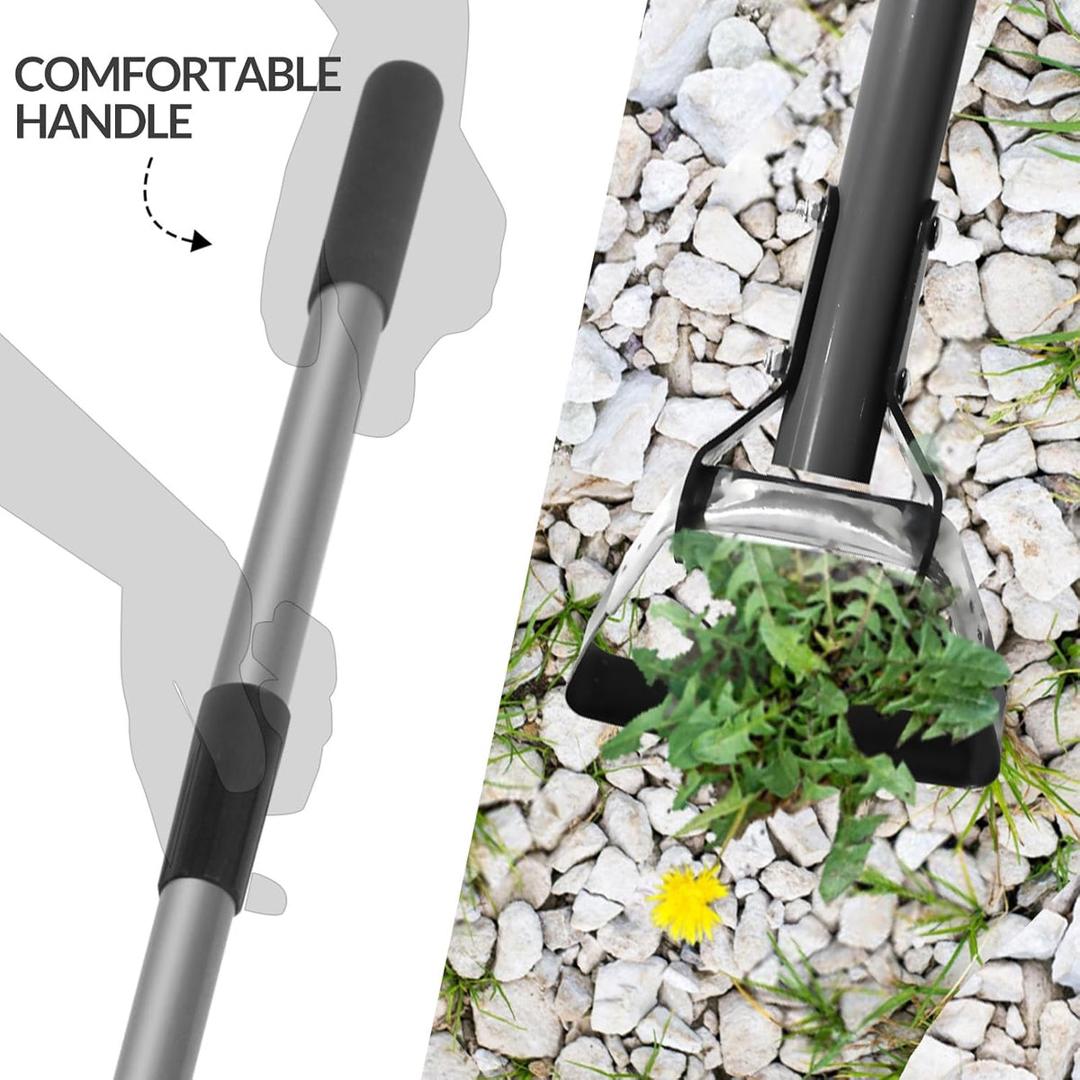 Walensee Action Hoe for Weeding Stirrup Hoe Tools for Garden with Adjustable 36-66 Inch Scuffle Loop Hoe Gardening