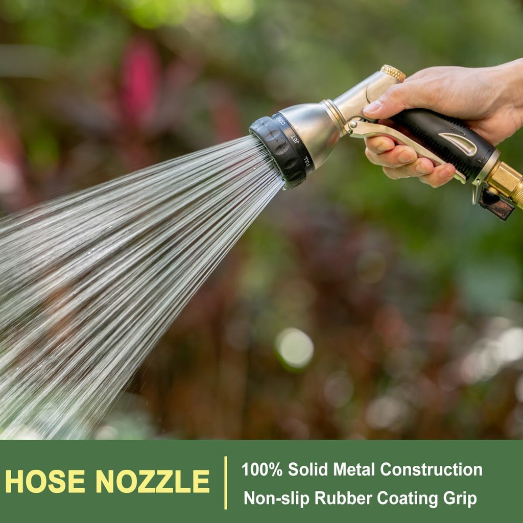 FANHAO Metal Garden Hose Nozzle Heavy Duty, 8 Spray Patterns, High Pressure | Rustproof Leak Proof, Comfortable