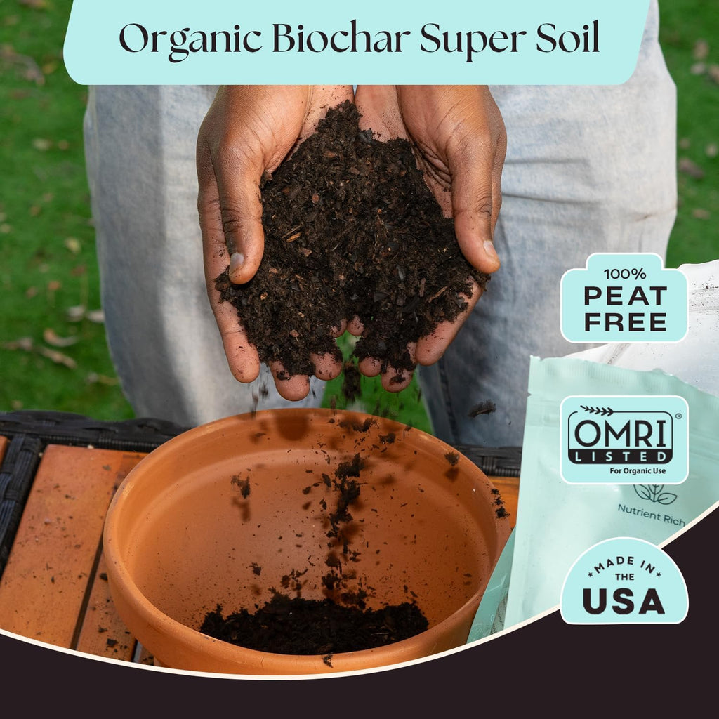 Rosy Soil Herb Mix, Organic Indoor and Outdoor Herb Potting Soil, 4 Quarts | Biochar, Worm Castings, Mycorrhizae Blend