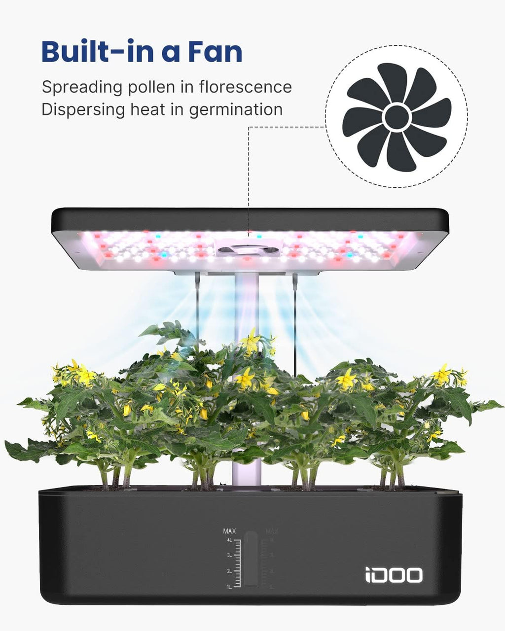 iDOO Hydroponics Growing System Kit with 60pcs Sponges