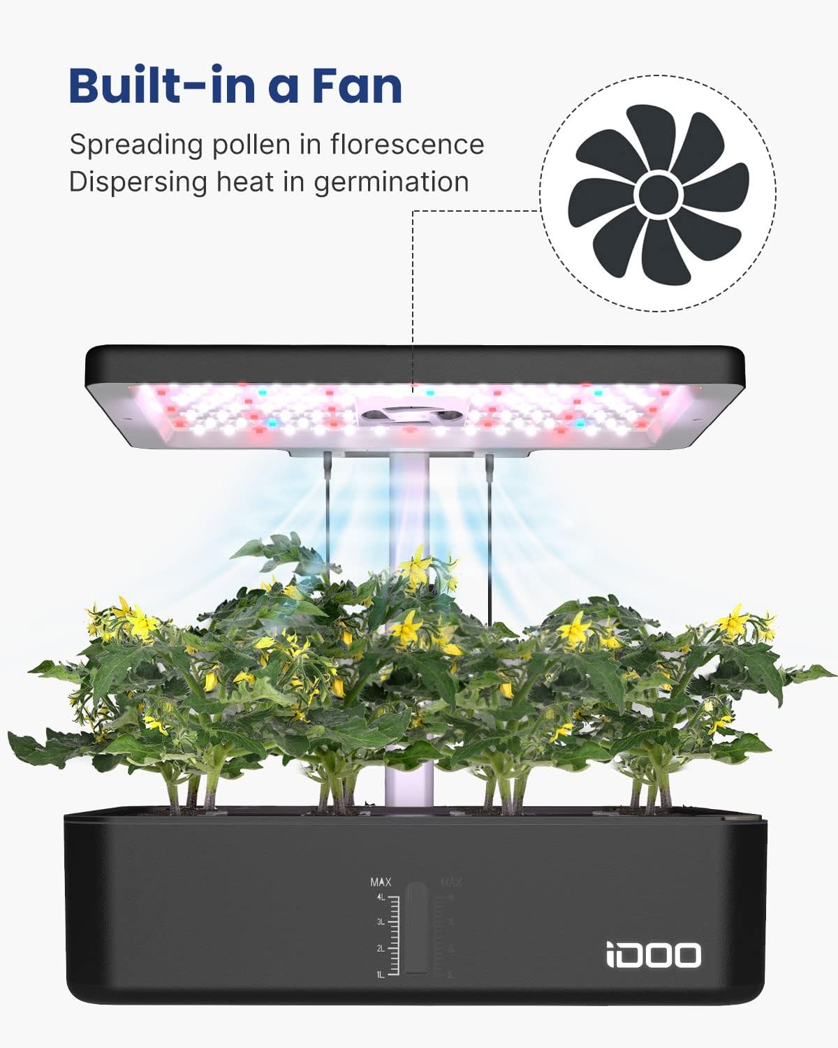 iDOO Hydroponics Growing System Kit with 60pcs Sponges