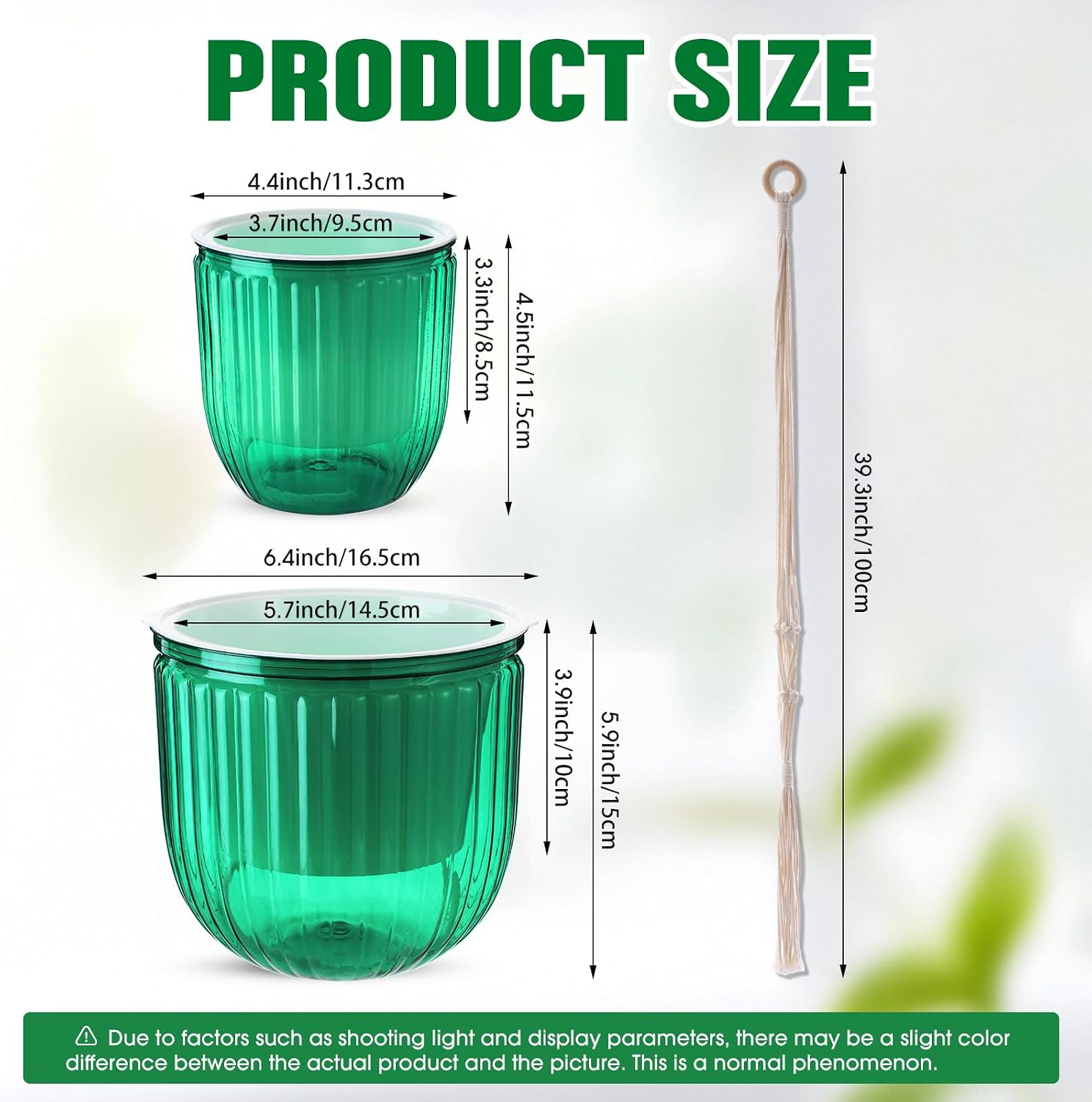 Hanging Planter Set of 6 Self Watering Indoor Flower Pots with Water Level Indicator Modern Plant Hangers for Indoor