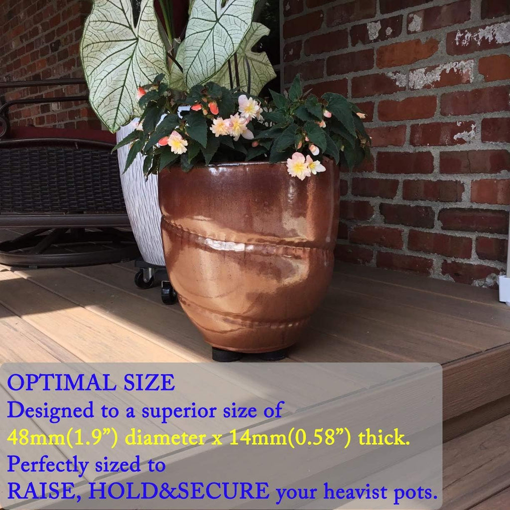 24 Pack Invisible Pot Feet with Enhanced Non-Slip Surface Grip Plant Pots and Flowers, Solid Rubber Pots Risers, Pot