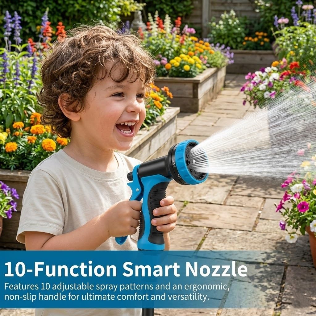 50ft Water Hose, Non Kinking Stainless Steel Hose, Kink Free Flexible 50 Foot Metal Hose for Outside Yard Backyard