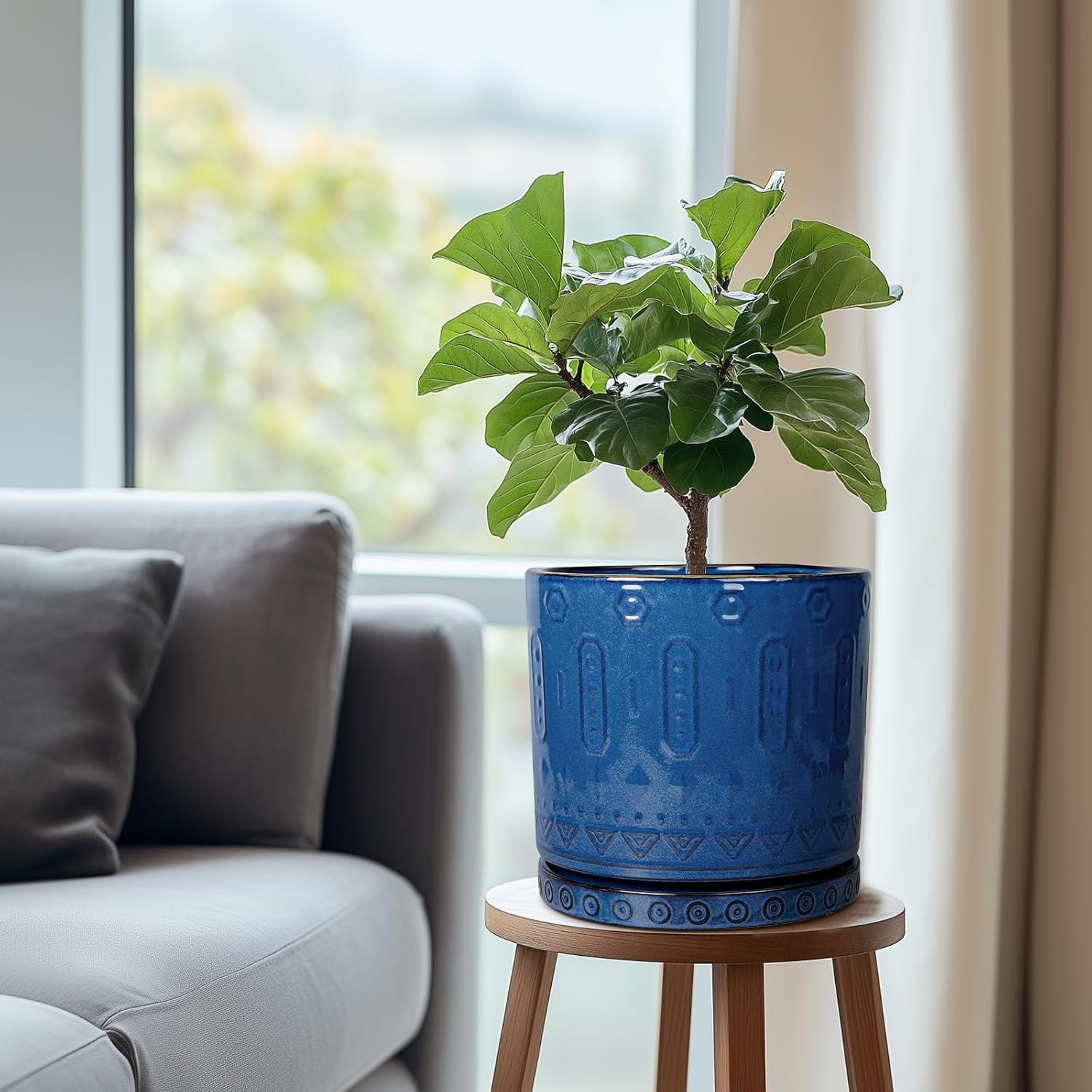 Eightpot Plant Water Catcher Tray - Ceramic Plant Saucer for Outdoors 7.5 Inch Plant Pot Saucer Plant Drip Tray for