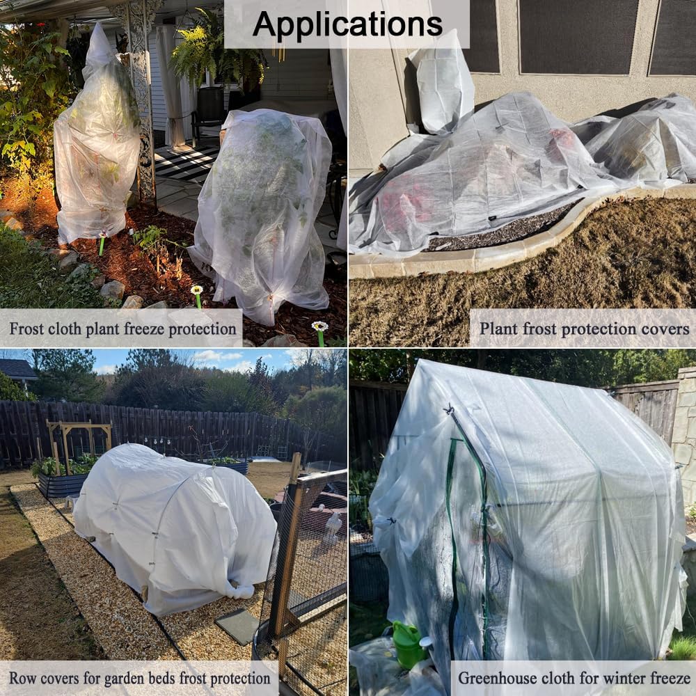 Frost Cloth Plant Freeze Protection, 7x100 Ft Floating Row Cover | Frost Blanket for Garden Beds, Winter Plant Cover