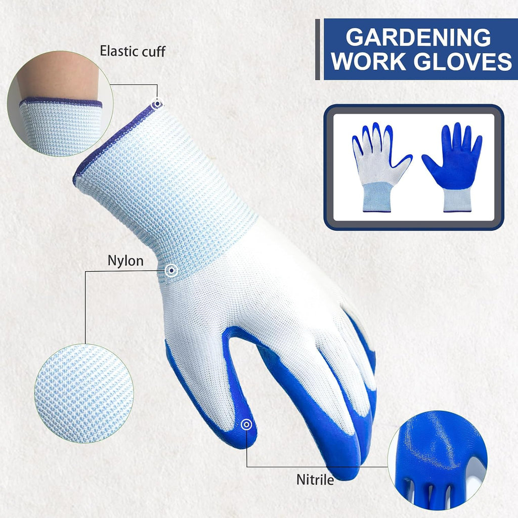 WHEATHUSK 144 Pairs Gardening Work Gloves Bulk for Men Women, Breathable Rubber Coated Garden Gloves for Construction