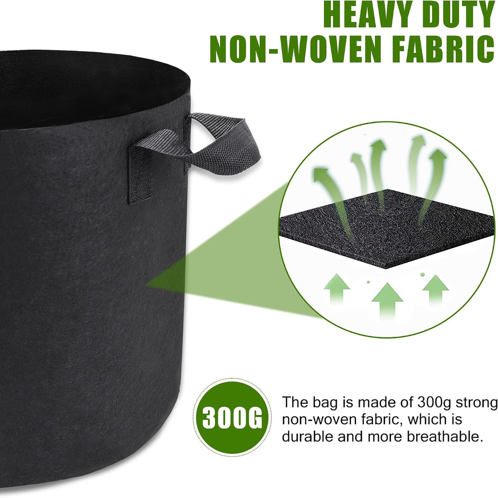 24-Pack 7 Gallon Grow Bags, Heavy Duty Aeration Fabric Pots with Handles for Garden and Planting, Pots for Plant