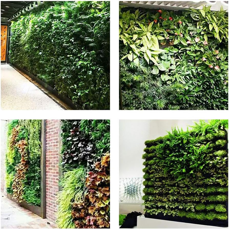 Hanging Planting Grow Bags, 64 Pockets Hanging Vertical Wall Planter Wall Mounted Grow Bag Outdoor Indoor Gardening