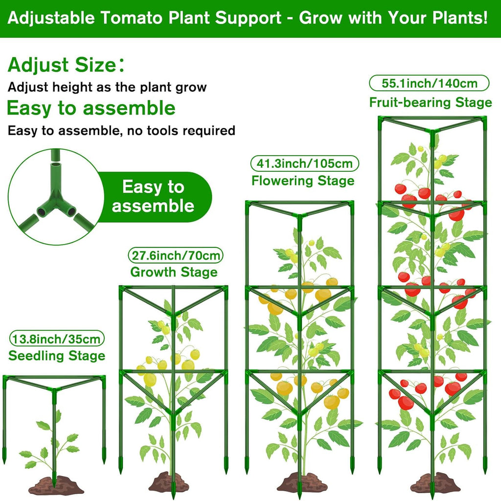 6 Pack Tomato Cages for Garden, Tomato Cage Trellis, Garden Cage Heavy Duty | Tomato Stake Support, Garden Stakes Plant
