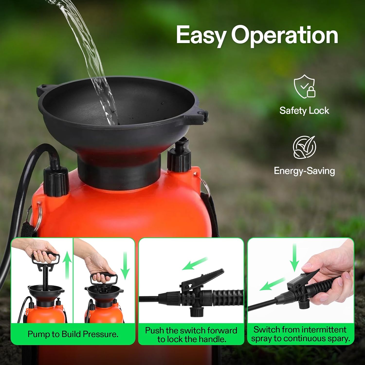 VIVOSUN 1.35-Gallon Pump Pressure Sprayer | Lawn & Garden Water Sprayer with Adjustable Shoulder Strap, for Spraying