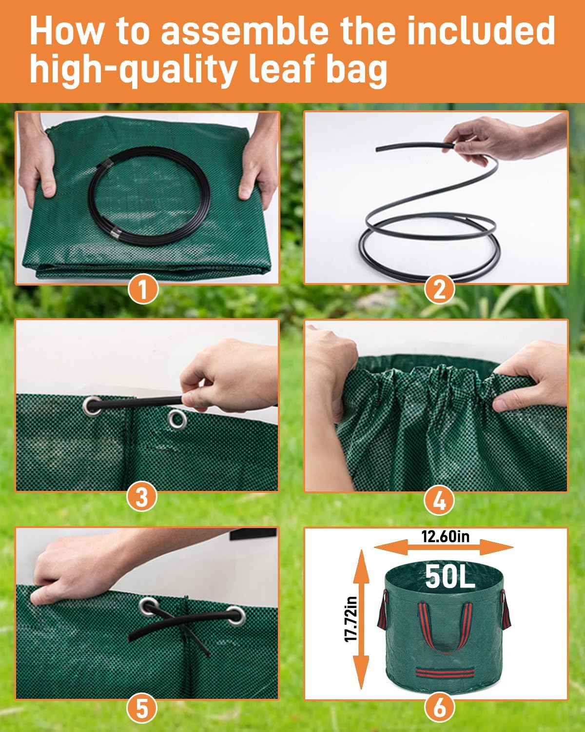 Stand Up Weed Puller Tool with Adjustable Long Handle and 50L Garden Bag | 36″-46″ Adjustable Handle | Heavy Duty