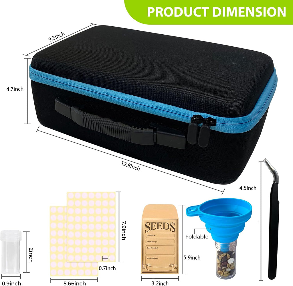 140 Slots Seed Storage Organizer Box with 20 Envelopes, Large Capacity Seed Storage Container with Zipper Bag, Label