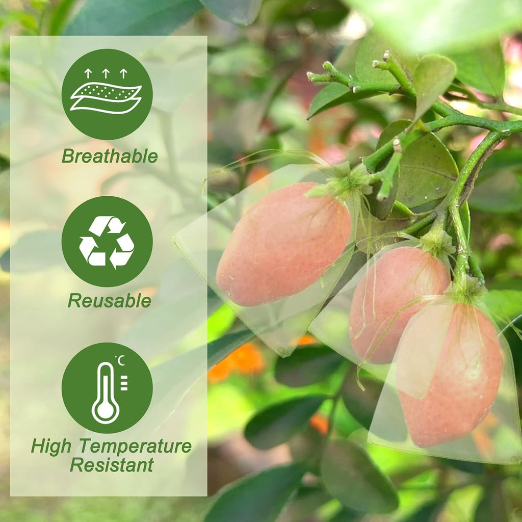 500 Pcs Fruit Protection Bags 4 x 6 Inches | Drawstring Mesh Fruit Protection Bags, Fruit Netting Bags for Protecting