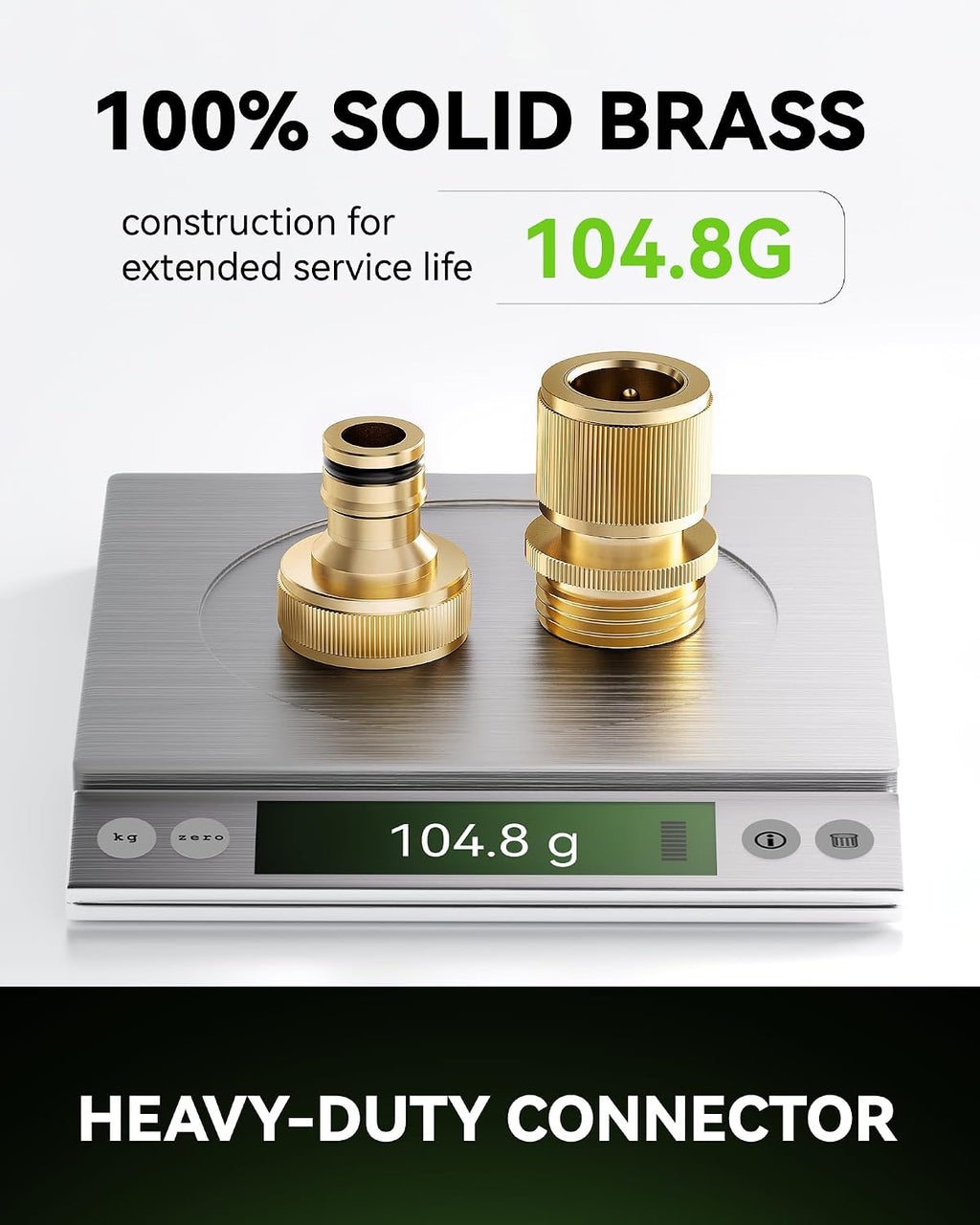RainPoint Garden Hose Quick Connectors, Heavy Duty Solid Brass 3/4 Inch GHT, Universal Leak-Proof Fittings for Easy