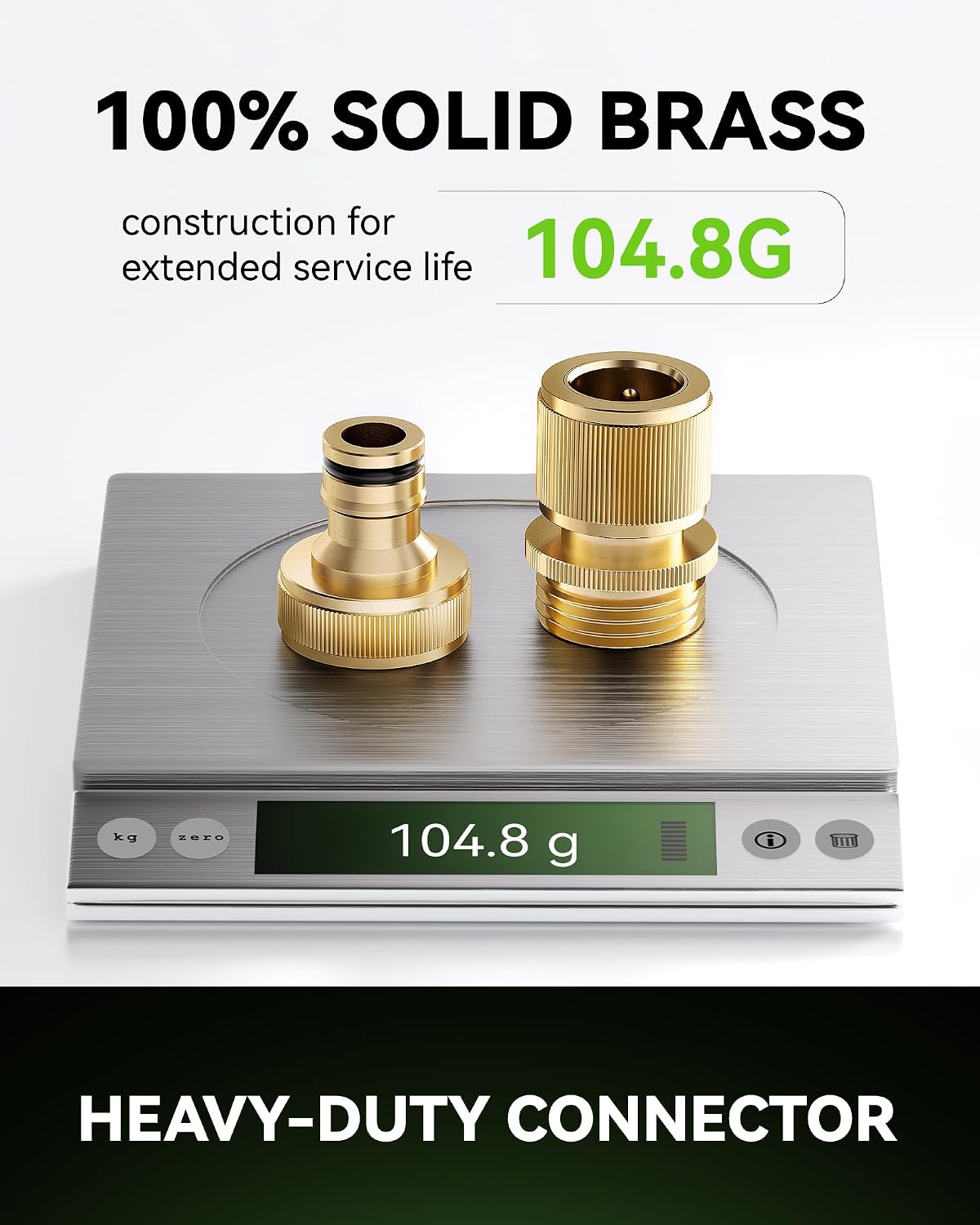 RainPoint Garden Hose Quick Connectors, Heavy Duty Solid Brass 3/4 Inch GHT, Universal Leak-Proof Fittings for Easy