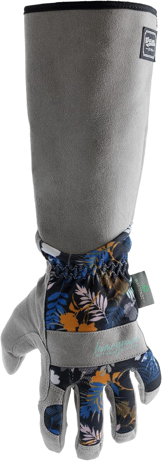 Watson Gloves #307 Game of Thorns Ladies Gauntlet Gardening Gloves made with Recycled WasteNot™ Polyester (L (Pack of