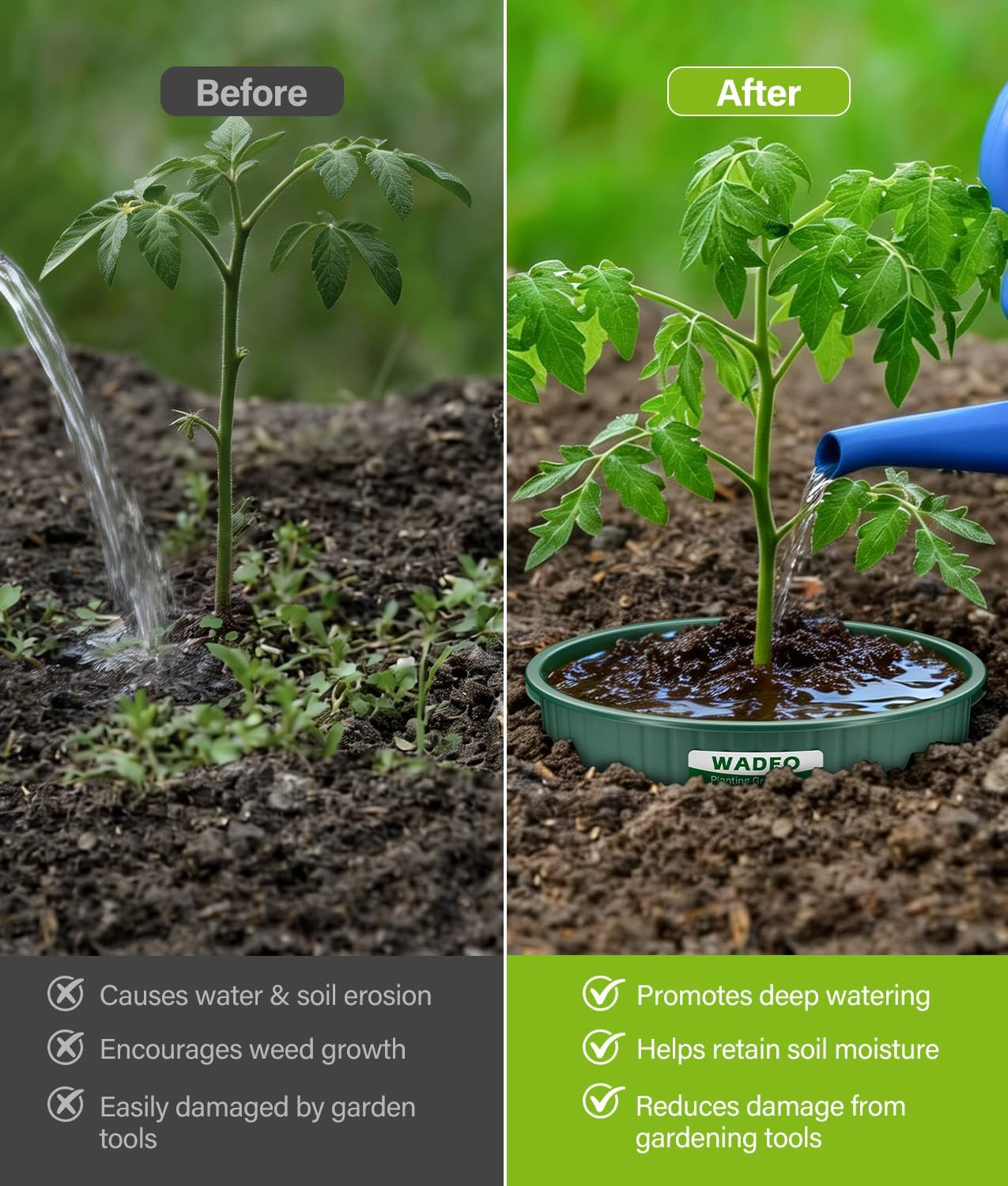 7 inch Planting Grow Rings, 12 PCS Plant Rings for Outdoor Plants, Perfect for Deep Root Watering Veggies Herbs and