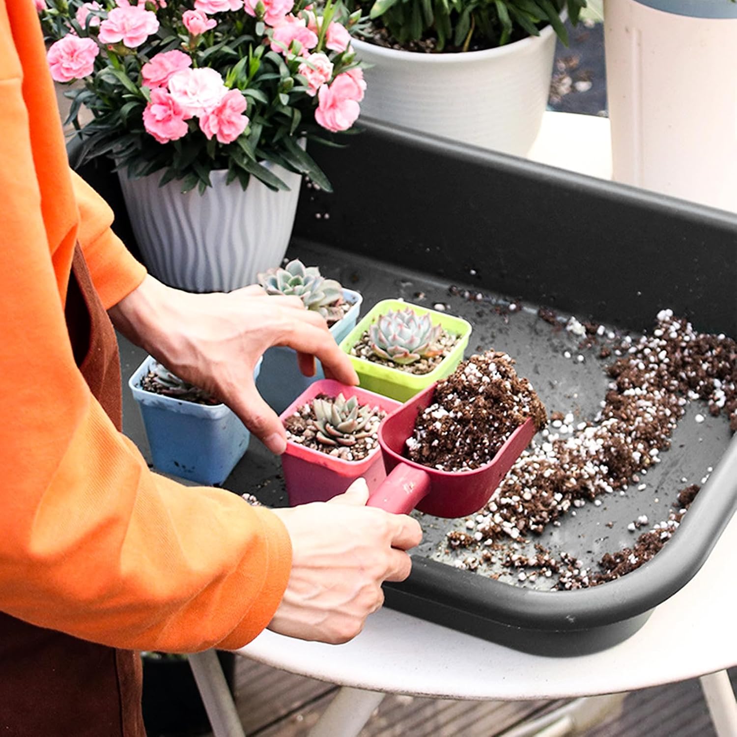 Luwint Garden Tidy Potting Tray, Plant Reportting Tray for Indoor Transplanting Gardening Planting Accessories Large