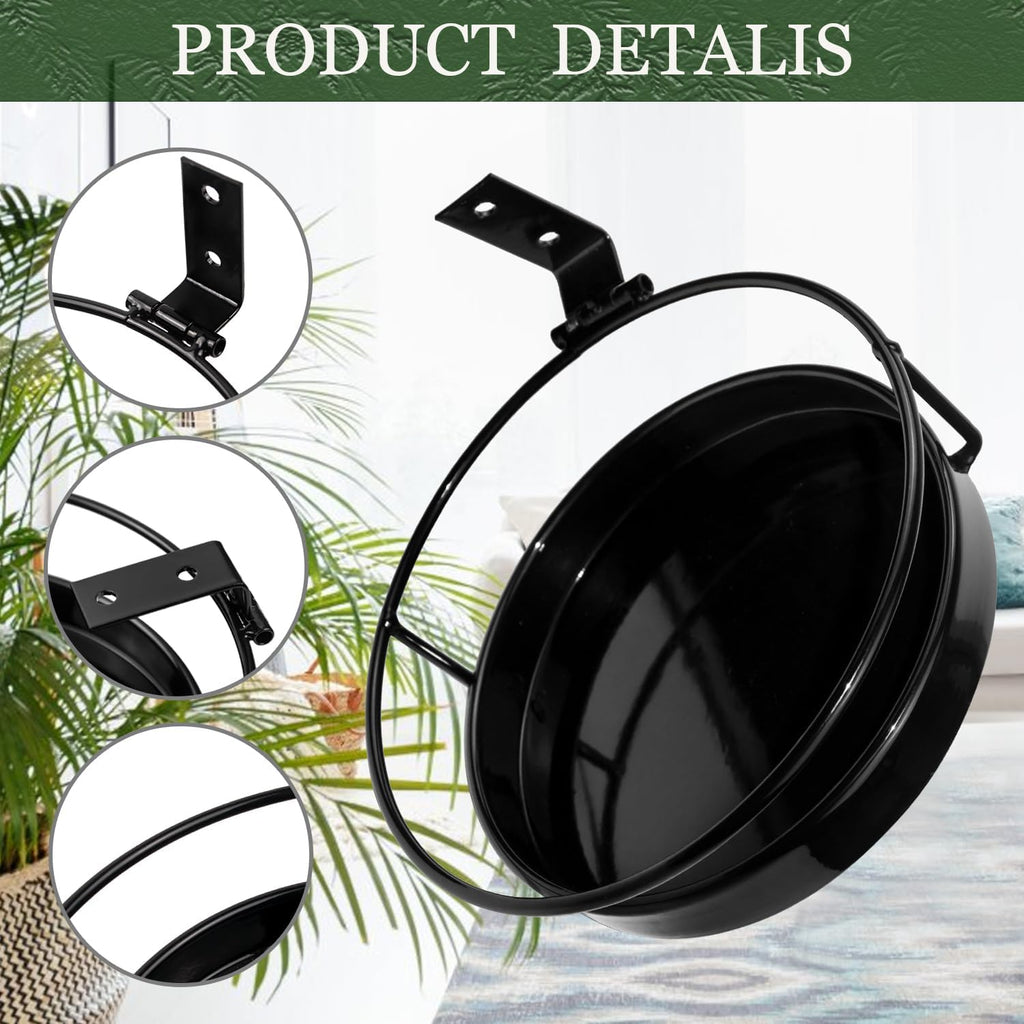 ARTORA Wall Mounted Plant Holder, 2 Pack Metal Flower Pot Wall Hanging Shelf Black Indoor Outdoor Decorative Floating