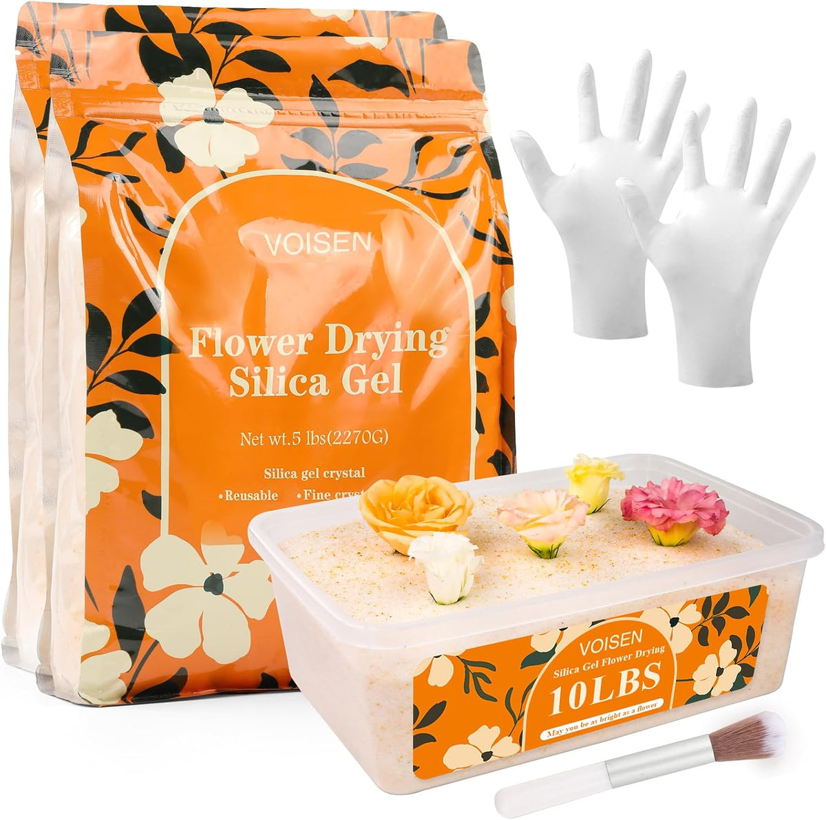 VOISEN Silica Gel Flower Drying, 10LBS Silica Gel for Drying Flowers