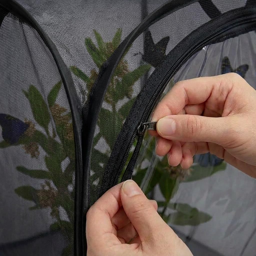 Mesh Plant Protection Enclosure, Portable Collapsible Garden Grow Cage with Mesh Barrier, Pest & Bird Proof Plant Cover