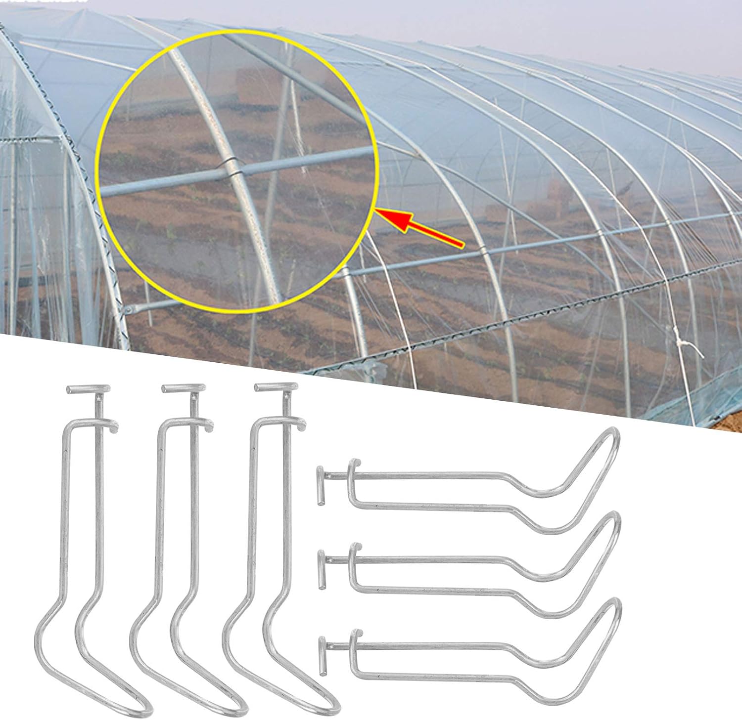 Plant Support Spring Clips, 30Pcs x 16 mm/0.63 in Diameter | Stainless Steel | Greenhouse & Garden Trellis | Fix Vines