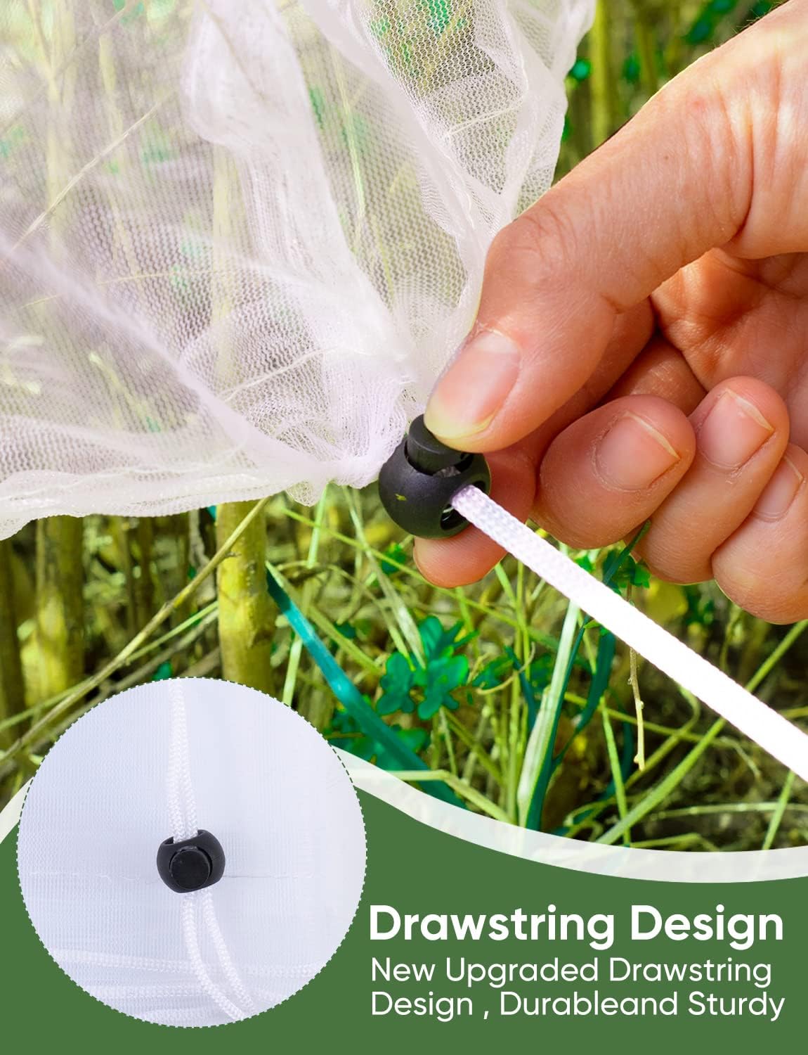 Bird Netting for Garden Protection - 4 Pack Garden Netting Pest Barrier with Drawstring,Mosquito Net Tomato Protective